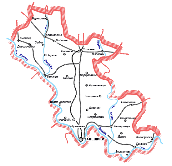 Карта Залещицкого района