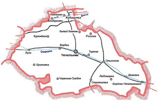 Карта Чечельницкого района