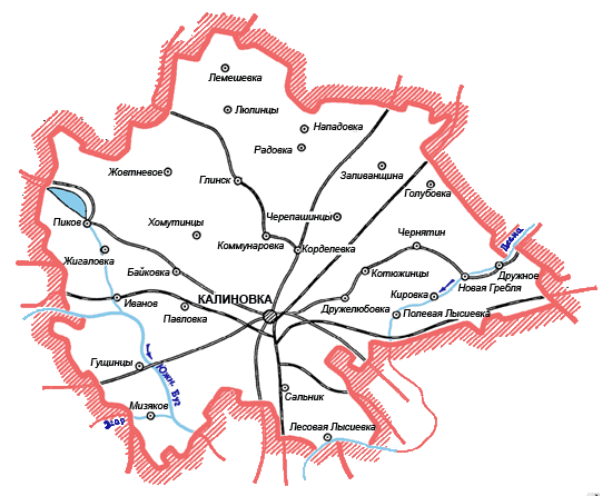 Карта Калиновского района