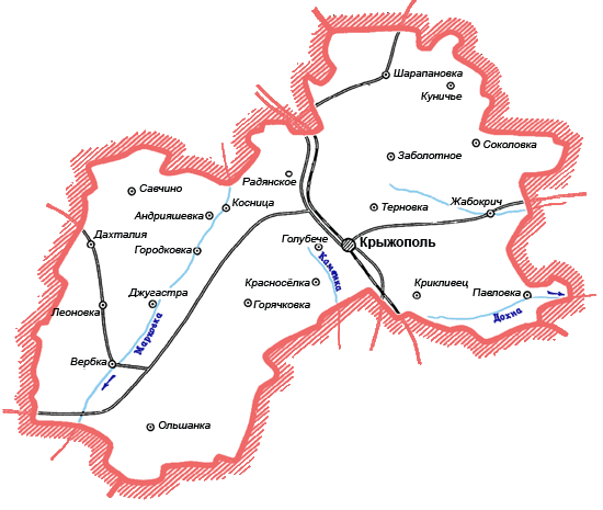 Карта Крыжопольского района