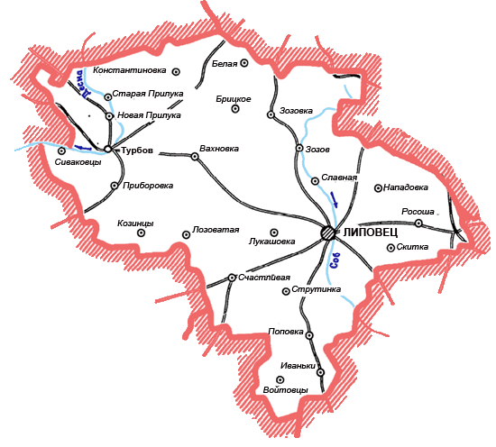 Карта Липовецкого района