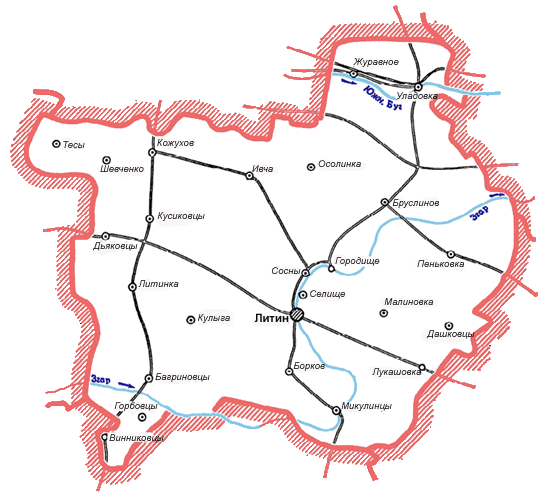 Карта Литинского района