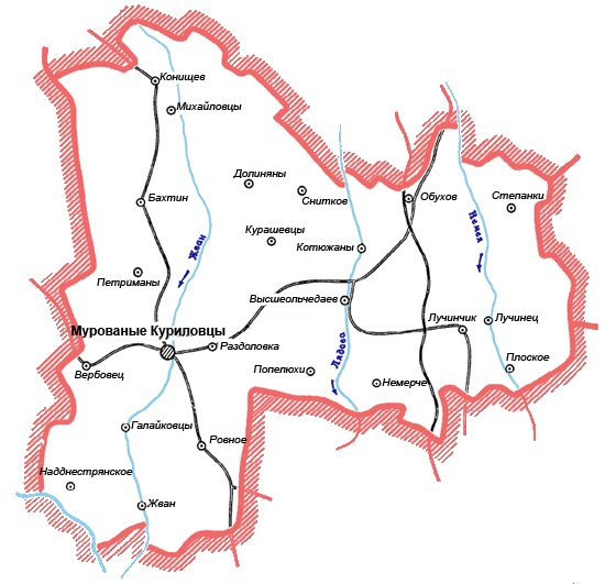 Карта Мурованокуриловецкого района