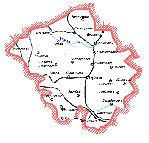 Карта Оратовского района