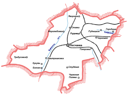 Карта Песчанского района