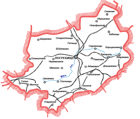 Карта Погребищенского района