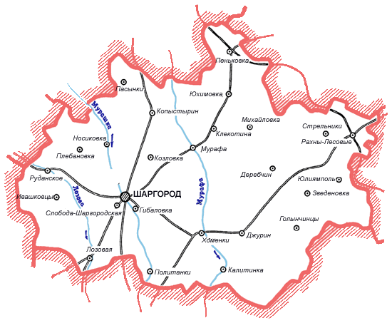 Карта Шаргородского района