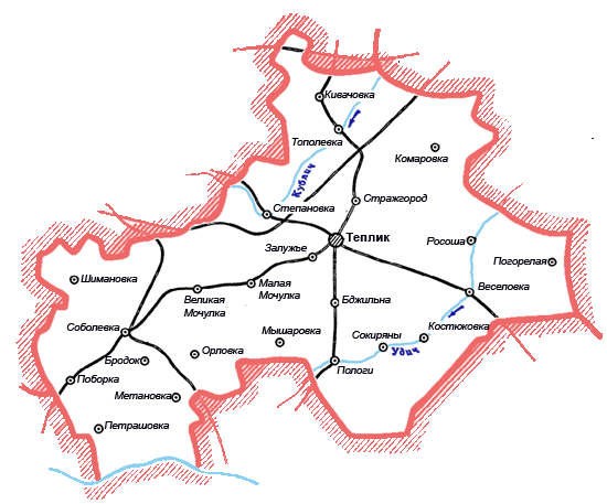 Карта Тепликского района