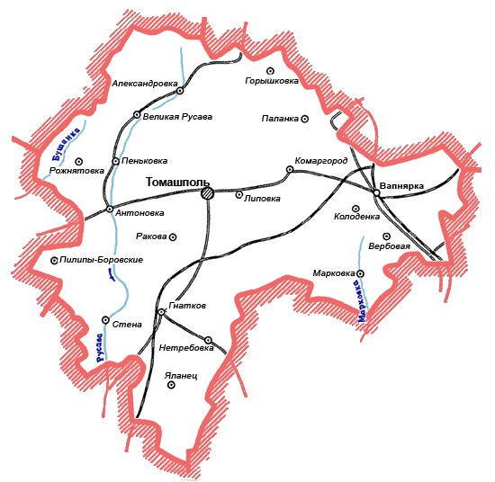 Карта Томашпольского района