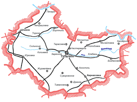 Карта Тульчинского района