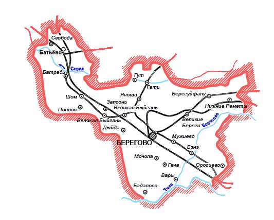 Карта Береговского района