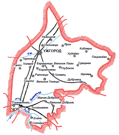 Карта Ужгородского района