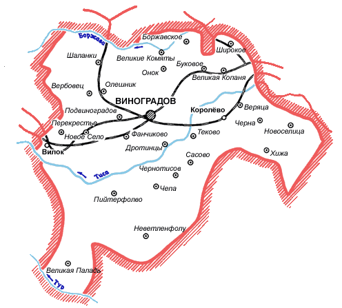 Карта Виноградовского района