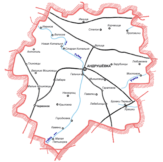 Карта Андрушёвского района