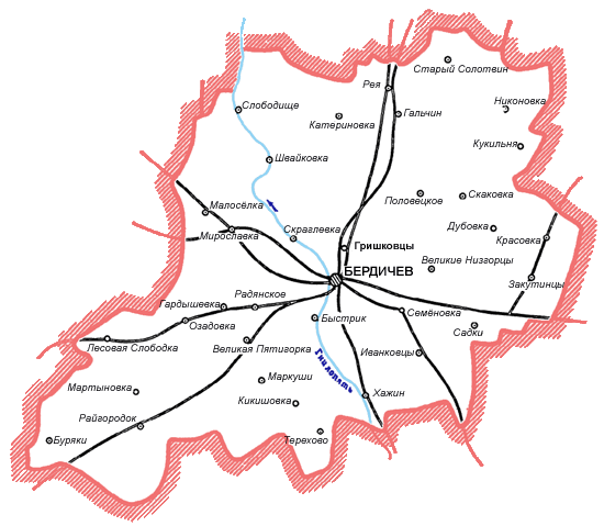 Карта Бердичевского района