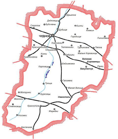 Карта Чудновского района
