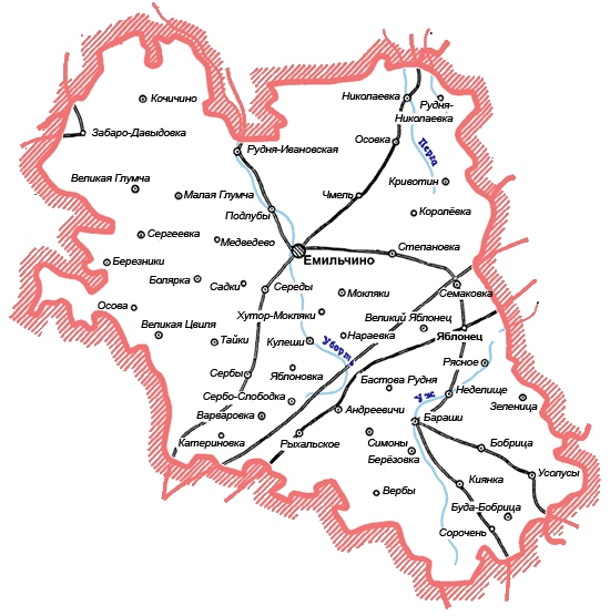 Карта Емильчинского района