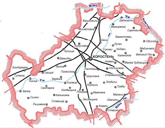 Карта Коростенского района