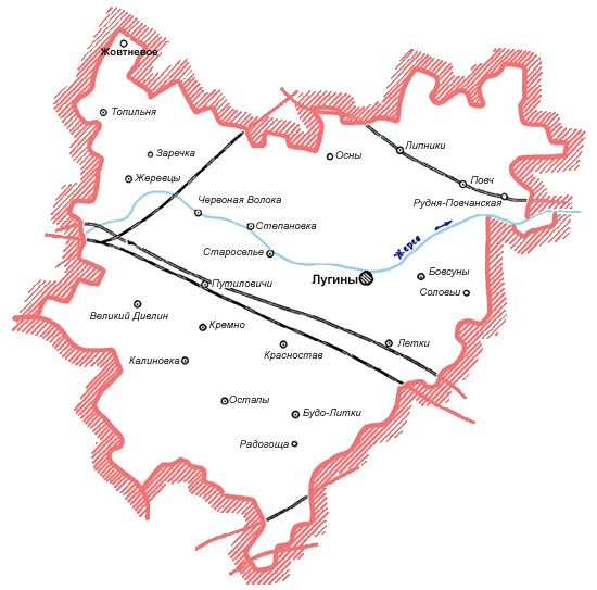 Карта Лугинского района