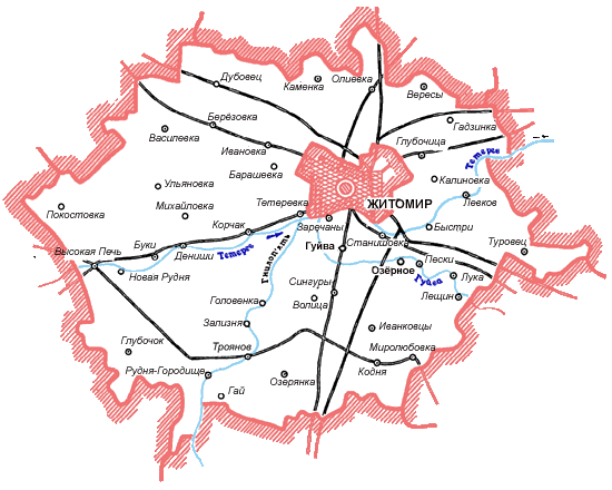 Карта Житомирского района